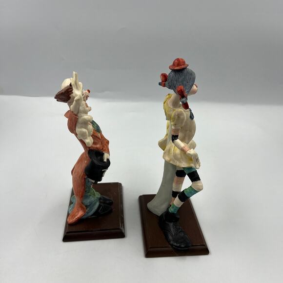 Vintage Fontanini Clown Sculpture Figures Girl Pigtails Hobo Bunny Hat DAMAGED - Picture 6 of 13